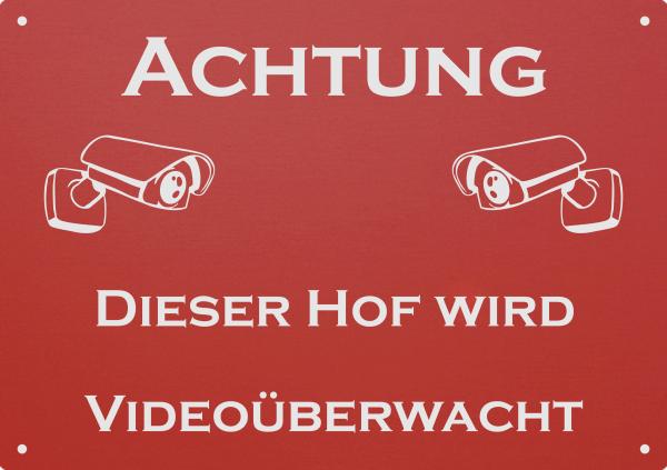 "Achtung Videoüberwachung...." Alu Hinweisschild